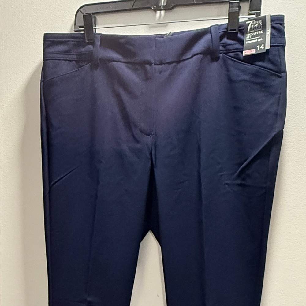 New York & Co Tall Blue Dress Pants with Straight-Leg Cut